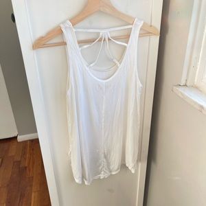Hollister white strappy back tank top!